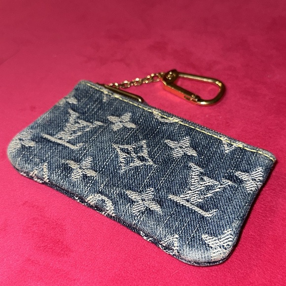 Louis Vuitton denim cles clea coin key pouch holder wallet case - Picture 2 of 12